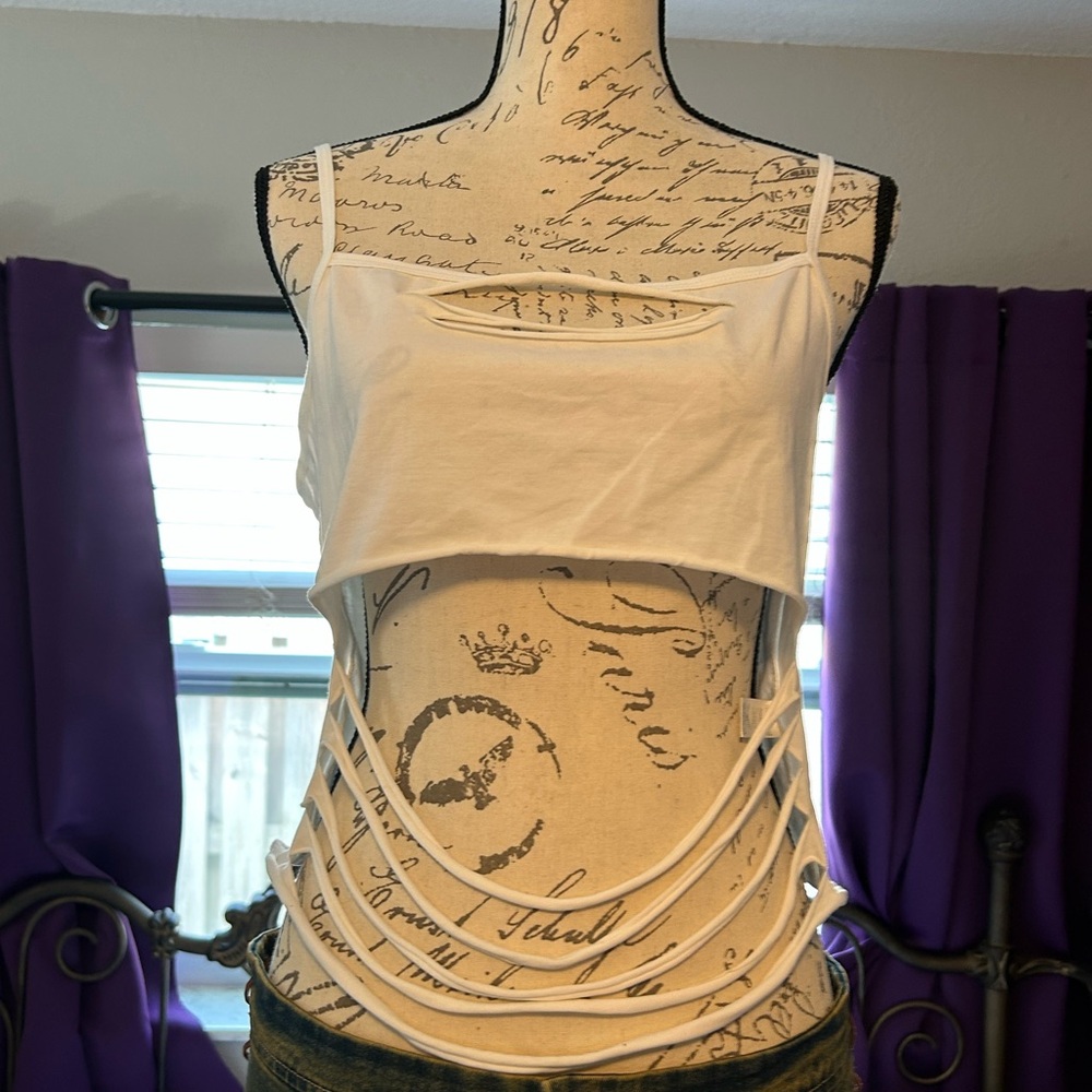 NWT Sold Out Dollskill NEVER CONFORM SLASHED TANK by CURRENT MOOD Size XXL